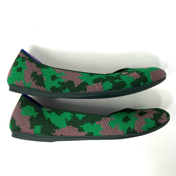 Rothy’s “The Flat” Botanicamo Green Slip On Ballet Flats Size 8 - Picture 6 of 9